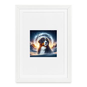 Bernese mountain dog - Framed poster (27 × 37 cm) - white - Front
