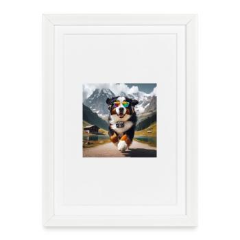 Berner Sennenhund - Gerahmtes Poster (27 × 37 cm) - Weiß - Vorne