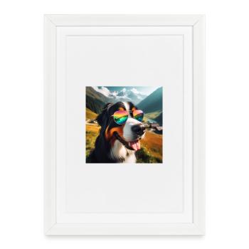 Bernese mountain dog - Framed poster (27 × 37 cm) - white - Front