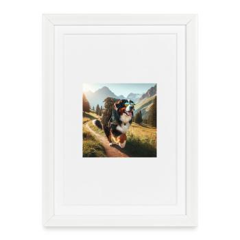 Bouvier bernois - Affiche encadrée (27 × 37 cm) - blanc - Devant