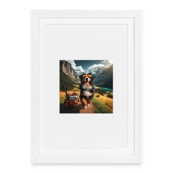 Bernese mountain dog - Framed poster (27 × 37 cm) - white - Front