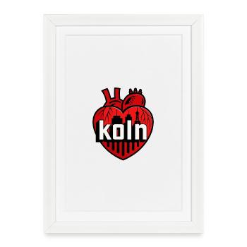 Conception de la ligne d’horizon de Heart City - Affiche encadrée (27 × 37 cm) - blanc - Devant