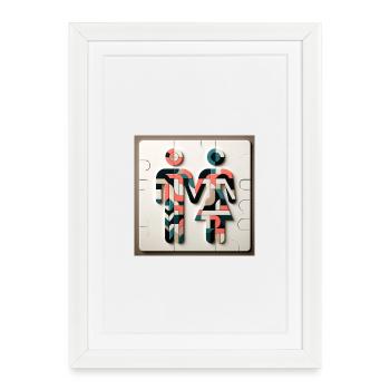 couple main dans la main - Affiche encadrée (27 × 37 cm) - blanc - Devant