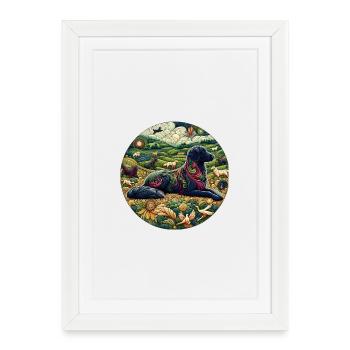 Fantasy Dogs - Gerahmtes Poster (27 × 37 cm) - Weiß - Vorne