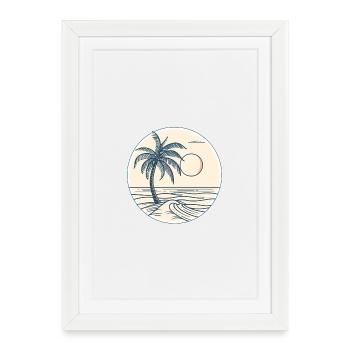 Palm Beach Sunset - Framed poster (27 × 37 cm) - white - Front