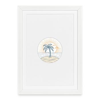 Cercle de palmiers de l’île Sunny - Affiche encadrée (27 × 37 cm) - blanc - Devant