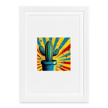 Cactus 1 - Framed poster (27 × 37 cm) - white - Front