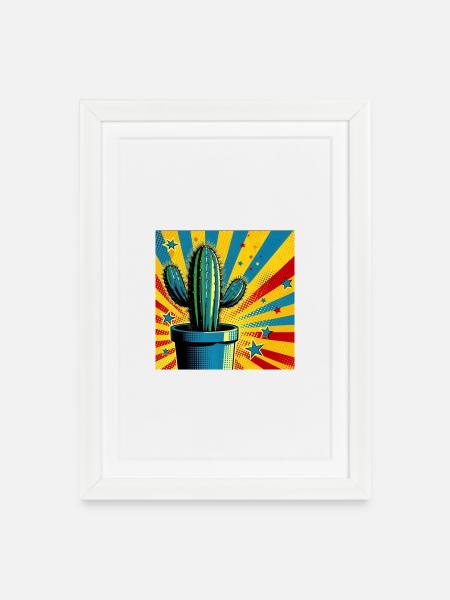 Cactus 1 - Framed poster (27 × 37 cm) - white