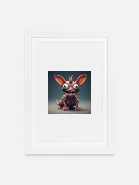 Cheerful Creature - Framed poster (27 × 37 cm) - white