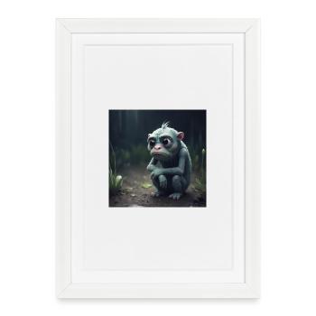 Triste créature - Affiche encadrée (27 × 37 cm) - blanc - Devant