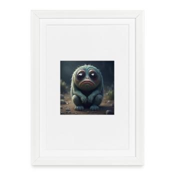 Triste créature - Affiche encadrée (27 × 37 cm) - blanc - Devant