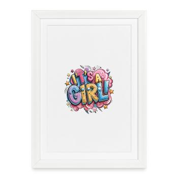 Trophée de dessin animé coloré avec conception de texte - Affiche encadrée (27 × 37 cm) - blanc - Devant