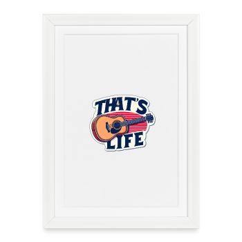 Guitare vivante avec slogan - Affiche encadrée (27 × 37 cm) - blanc - Devant