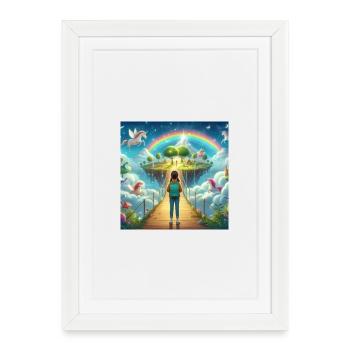 Imaginative Unicorn Wonderland - Framed poster (27 × 37 cm) - white - Front
