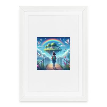Imaginative sky streams with unicorns - Framed poster (27 × 37 cm) - white - Front