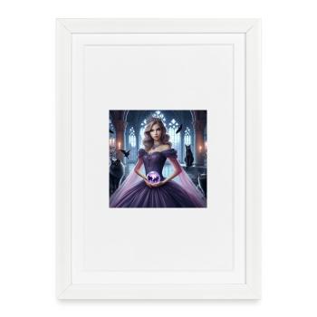 Mystical sorceress in the Gothic castle - Framed poster (27 × 37 cm) - white - Front