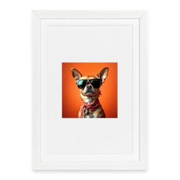 Chiwawa avec style déjanté - Affiche encadrée (27 × 37 cm) - blanc - Devant