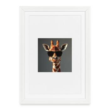 Girafe stylée - Affiche encadrée (27 × 37 cm) - blanc - Devant