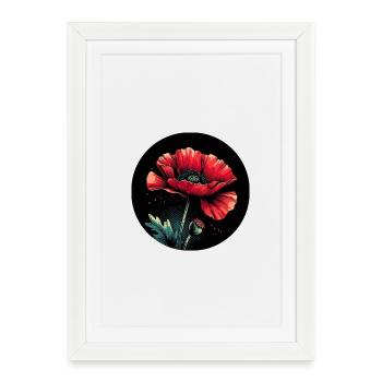 Rouge coquelicot - Affiche encadrée (27 × 37 cm) - blanc - Devant
