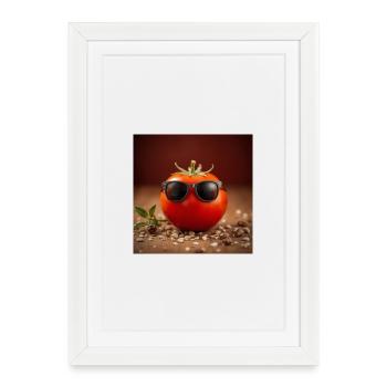 Tomate stylée - Affiche encadrée (27 × 37 cm) - blanc - Devant