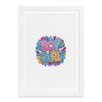 Conception de l’amitié pour garçons et filles - Affiche encadrée (27 × 37 cm) - blanc - Devant