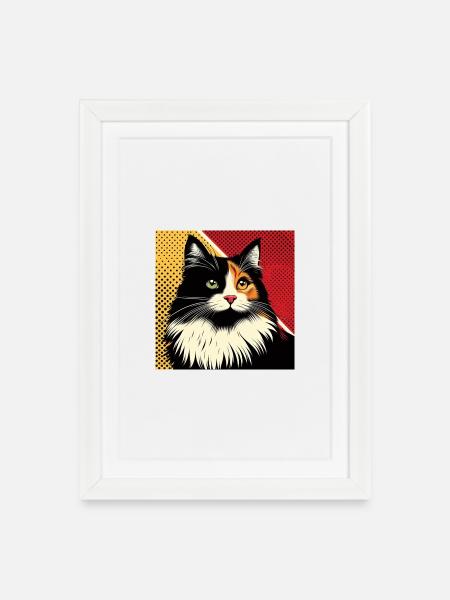 Cat 1 2 - Framed poster (27 × 37 cm) - white