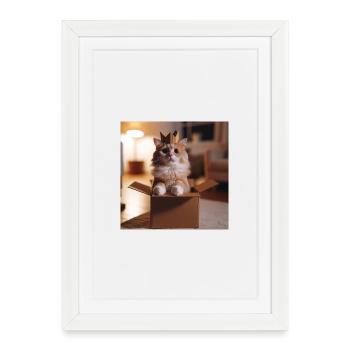 Drôle de chat - Affiche encadrée (27 × 37 cm) - blanc - Devant