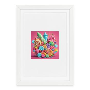 Bonbons colorés - Affiche encadrée (27 × 37 cm) - blanc - Devant