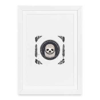 Sloth puberty bear chill cool lol face illus - Framed poster (27 × 37 cm) - white - Front