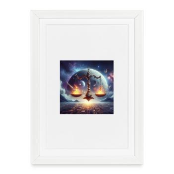 LIBRA \ Zodiac Signs - Framed poster (27 × 37 cm) - white - Front