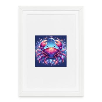 KREBS \ Tietkreiszeichen - Gerahmtes Poster (27 × 37 cm) - Weiß - Vorne