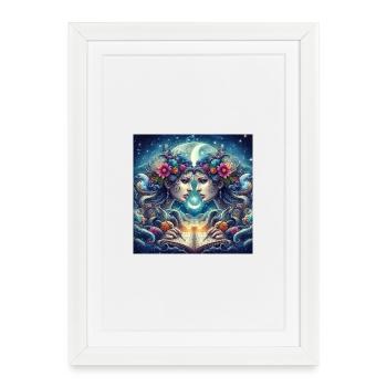 GÉMEAUX -\ Zodiaque - Affiche encadrée (27 × 37 cm) - blanc - Devant