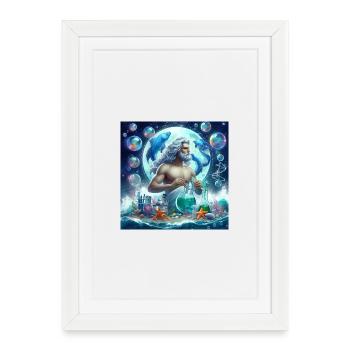 WASSERMANN \ Tierkreiszeichrn - Gerahmtes Poster (27 × 37 cm) - Weiß - Vorne