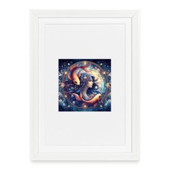 PISCES \ Zodiac Signs - Framed poster (27 × 37 cm) - white - Front