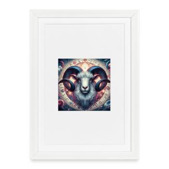 WIDDER \ Sternzeichen - Gerahmtes Poster (27 × 37 cm) - Weiß - Vorne