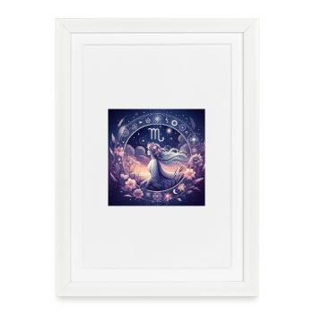 JUNGFRAU -\ Tierkreiszeichen - Gerahmtes Poster (27 × 37 cm) - Weiß - Vorne