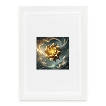 Cosmic Golden Blossom  - Framed poster (27 × 37 cm) - white - Front