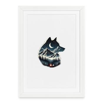 wolf - Framed poster (27 × 37 cm) - white - Front