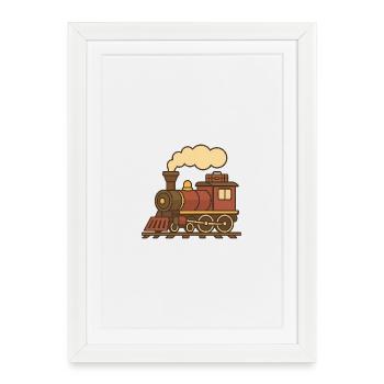 Retro Locomotive (left) - Framed poster (27 × 37 cm) - white - Front