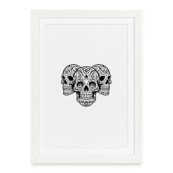 Ornamental three-part skulls - Framed poster (27 × 37 cm) - white - Front