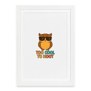 Too Cool to Hoot – Cool Owl - Framed poster (27 × 37 cm) - white - Front