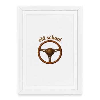 volant old school - Affiche encadrée (27 × 37 cm) - blanc - Devant