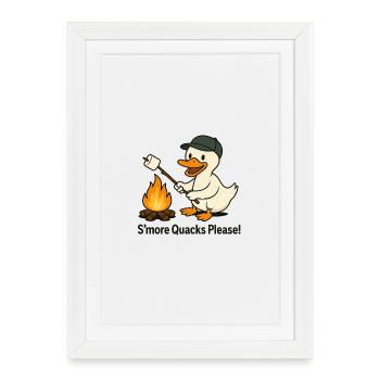 S’more charlatans s’il vous plaît ! – Canard de camping - Affiche encadrée (27 × 37 cm) - blanc - Devant