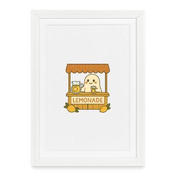 Limonade fantôme – Sucré et effrayant - Affiche encadrée (27 × 37 cm) - blanc - Devant