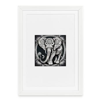 Elephant - Framed poster (27 × 37 cm) - white - Front