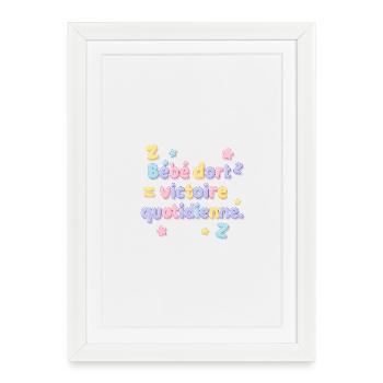 Bébé dort, victoire pour les parents ! - Affiche encadrée (27 × 37 cm) - blanc - Devant