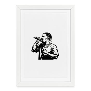 HipHop, rapper. - Framed poster (27 × 37 cm) - white - Front