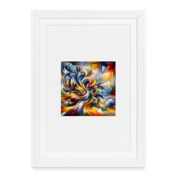 Abstract Paint Swirl Feather Art - Framed poster (27 × 37 cm) - white - Front