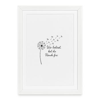 Pusteblume - Gerahmtes Poster (27 × 37 cm) - Weiß - Vorne