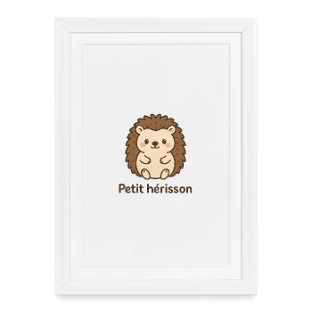 hérisson mignon "Petit hérisson" - Affiche encadrée (27 × 37 cm) - blanc - Devant